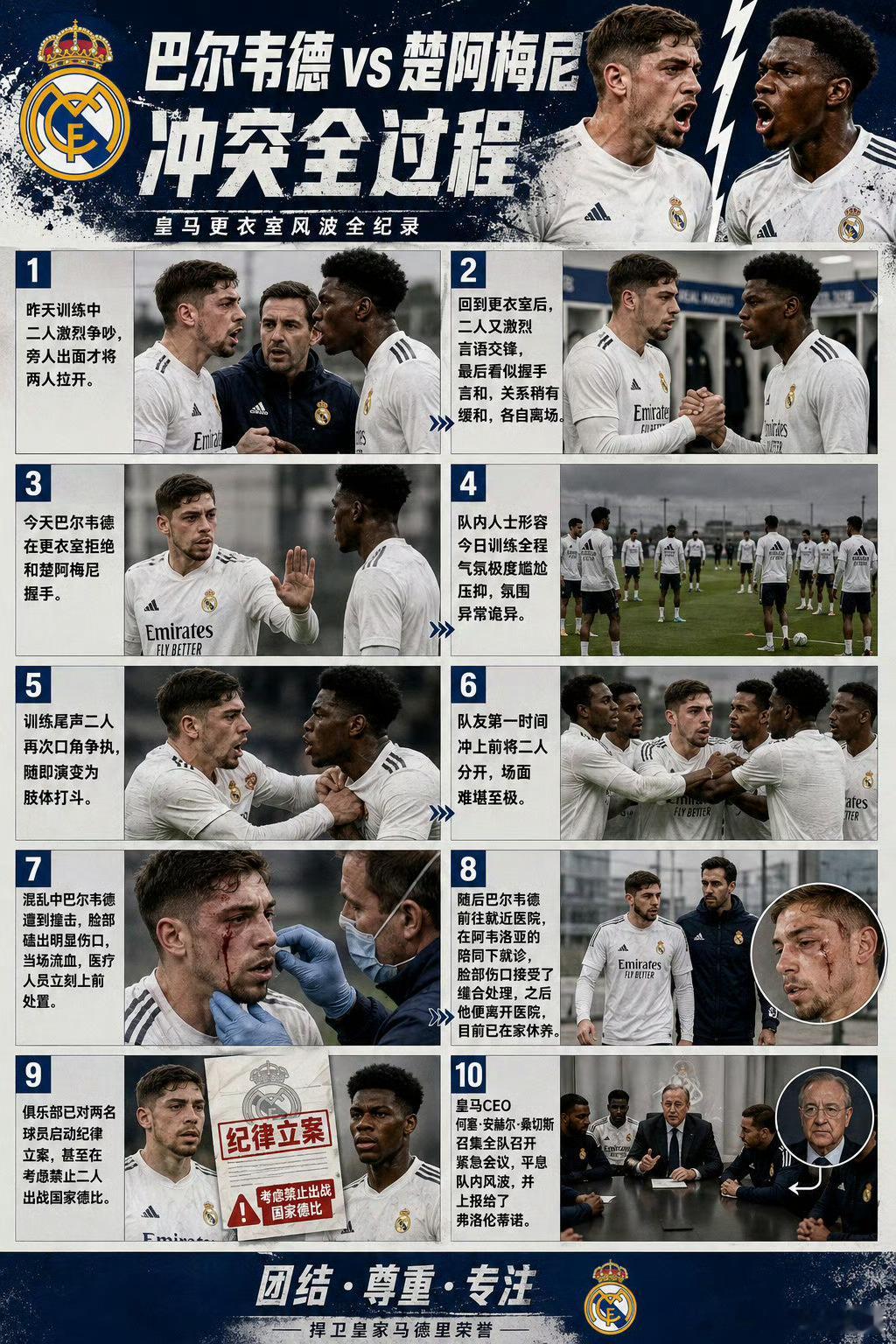 皇马内讧队长都敢打？？楚阿梅尼不想混了？？ 