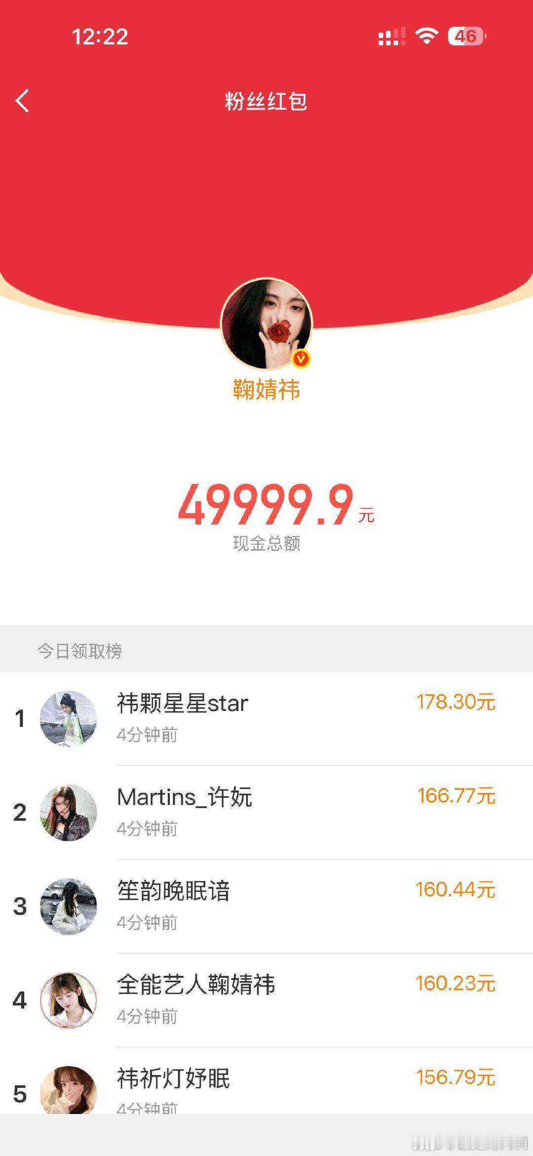我天 鞠婧祎一口气发了20万红包👍虽然我一个也没抢到但还是会觉得她人好、又美又