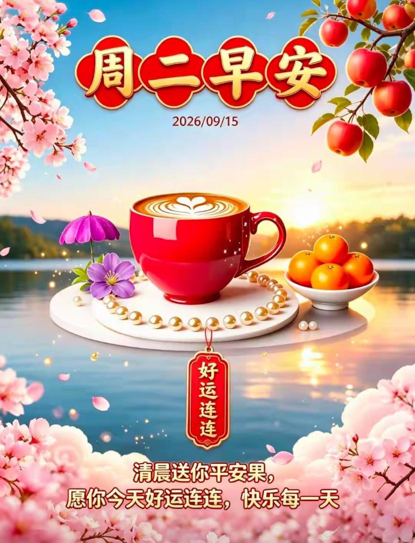 [福]2026./9月15日，秋晨安然，万物循时生长，愿生活暖意盈盈[福]

?