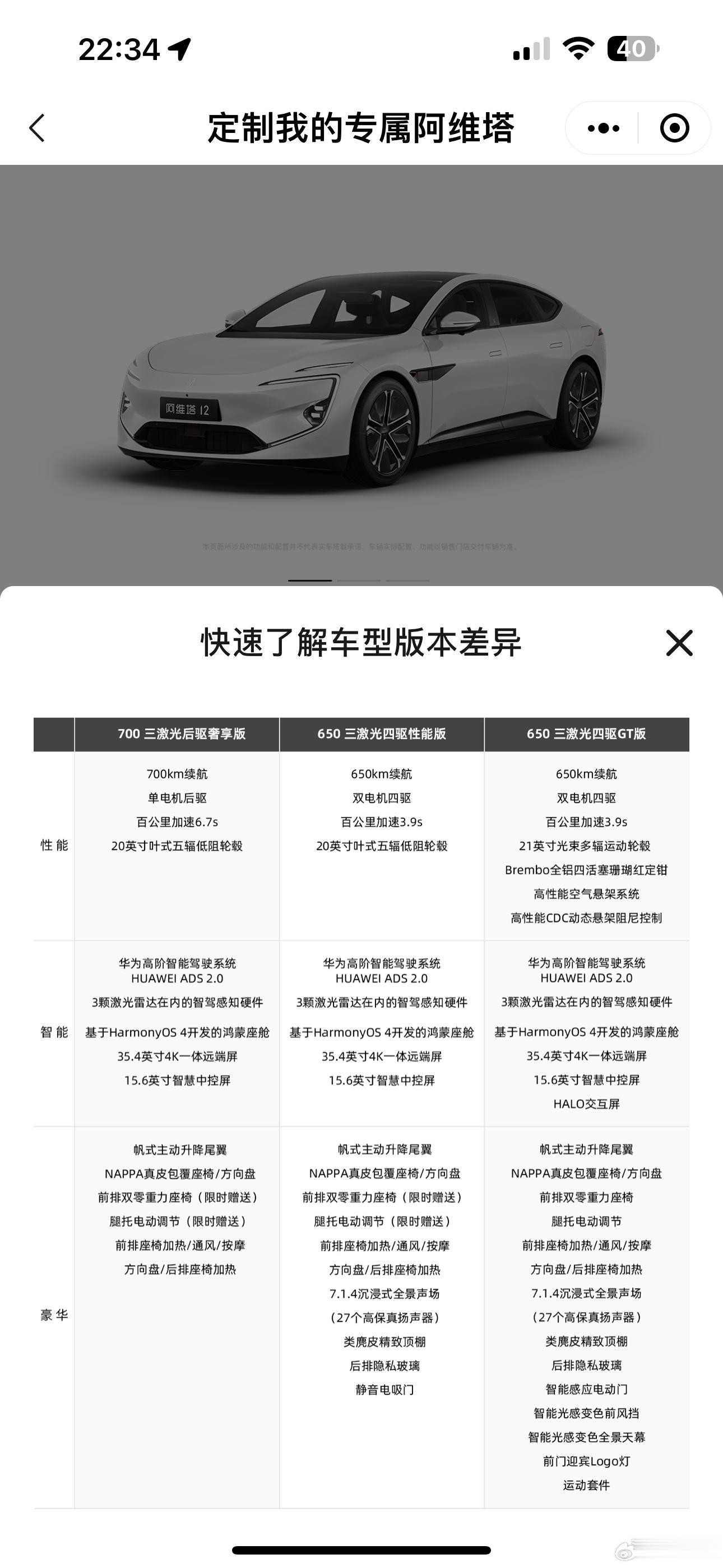 随手选配了一下梁朝伟座驾阿维塔12，感觉这次的紫外白内还挺不错的，现在价格相当于
