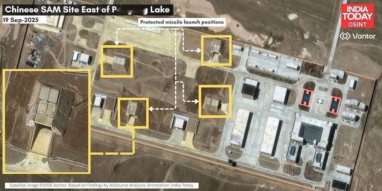 印媒报道：中国正在中印边境附近建设新的防空阵地卫星图像显示，在班公湖东岸，距离 