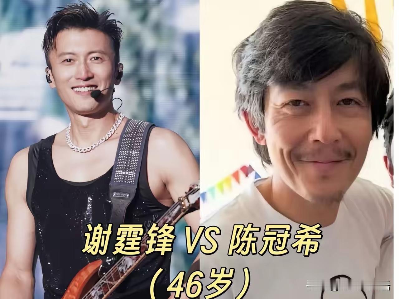 谢霆锋确实是冻龄呀，和他同岁的，比他帅的也比他老了，比他丑的也比他老了
这么多明