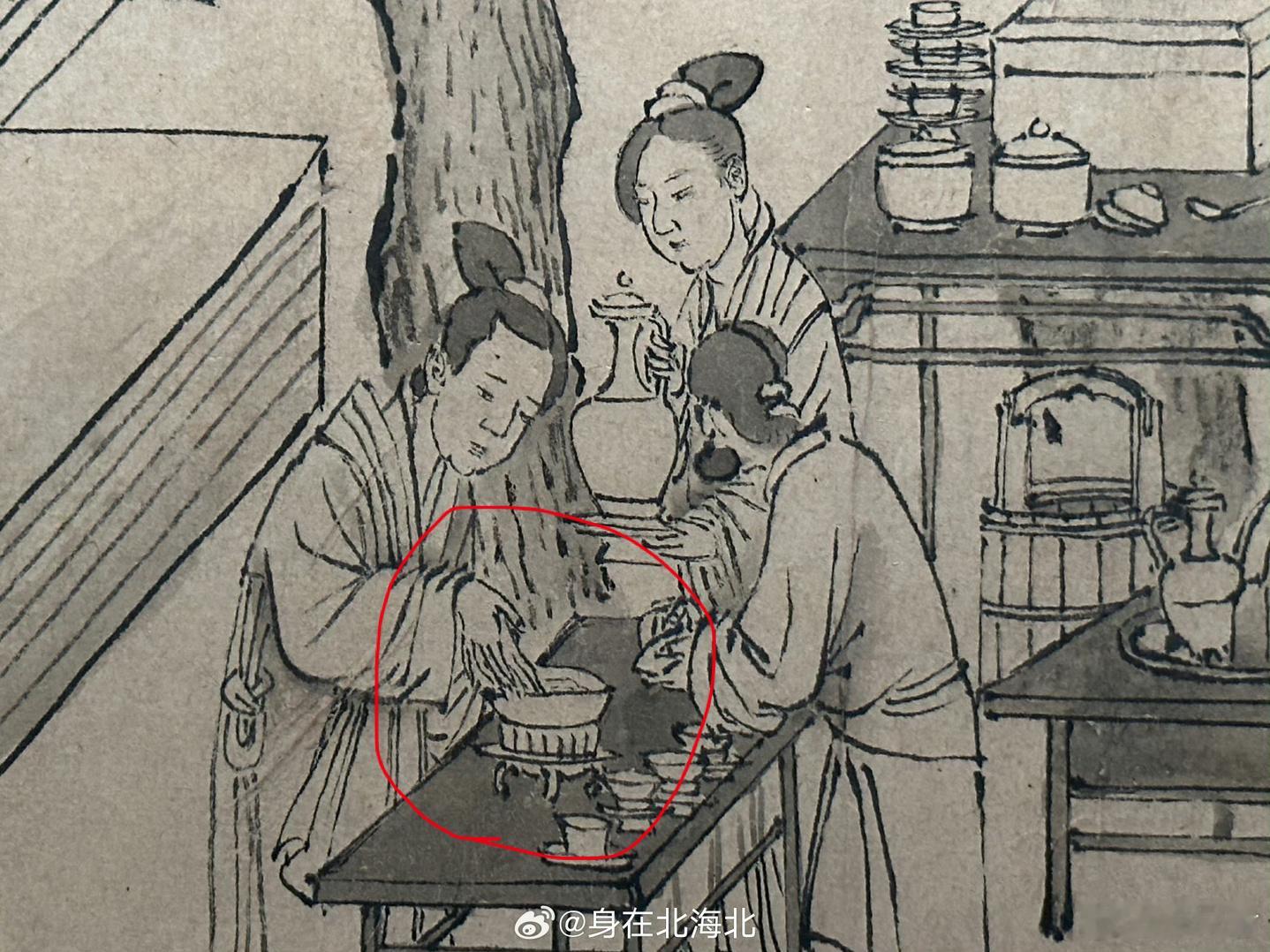 在元代绘画中又看到类似茶具 ​​​