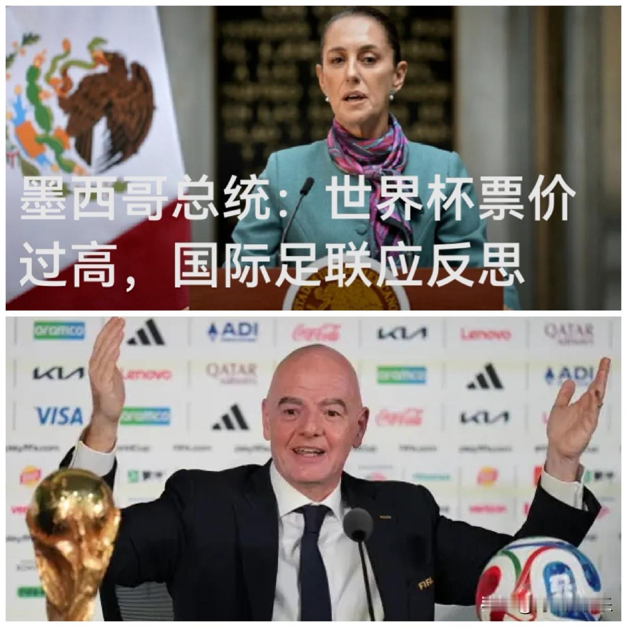 墨西哥总统：世界杯票价过高，国际足联应反思

   据外媒美联社报道，墨西哥总统
