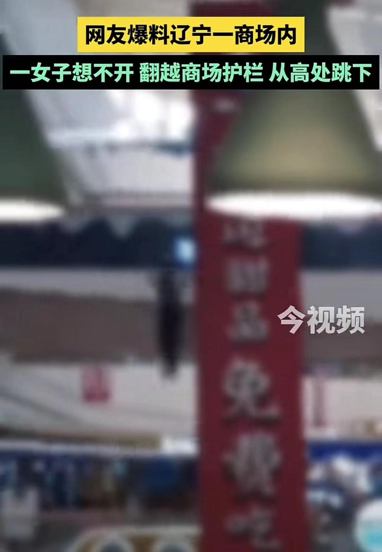 网友爆料辽宁一女子在商场想不开，竟翻越护栏跳了下去
2月29日，有辽宁的网友曝光