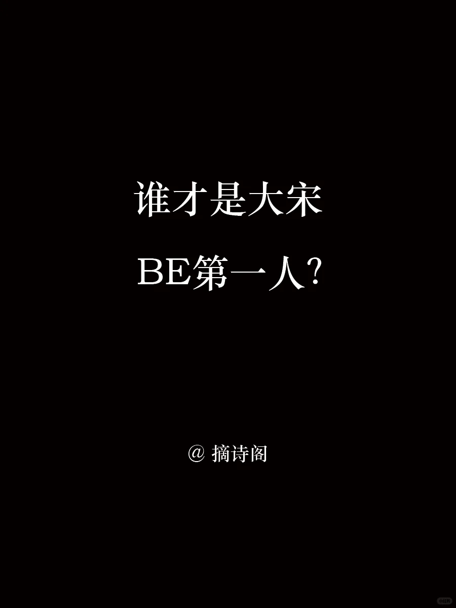 谁才是大宋be第一人？