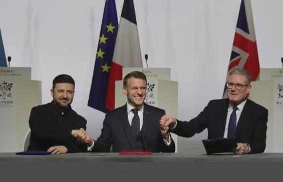 近日，巴黎举行支持乌克兰的联盟国家首脑会议，法国和英国签署了关于战后向乌克兰派遣