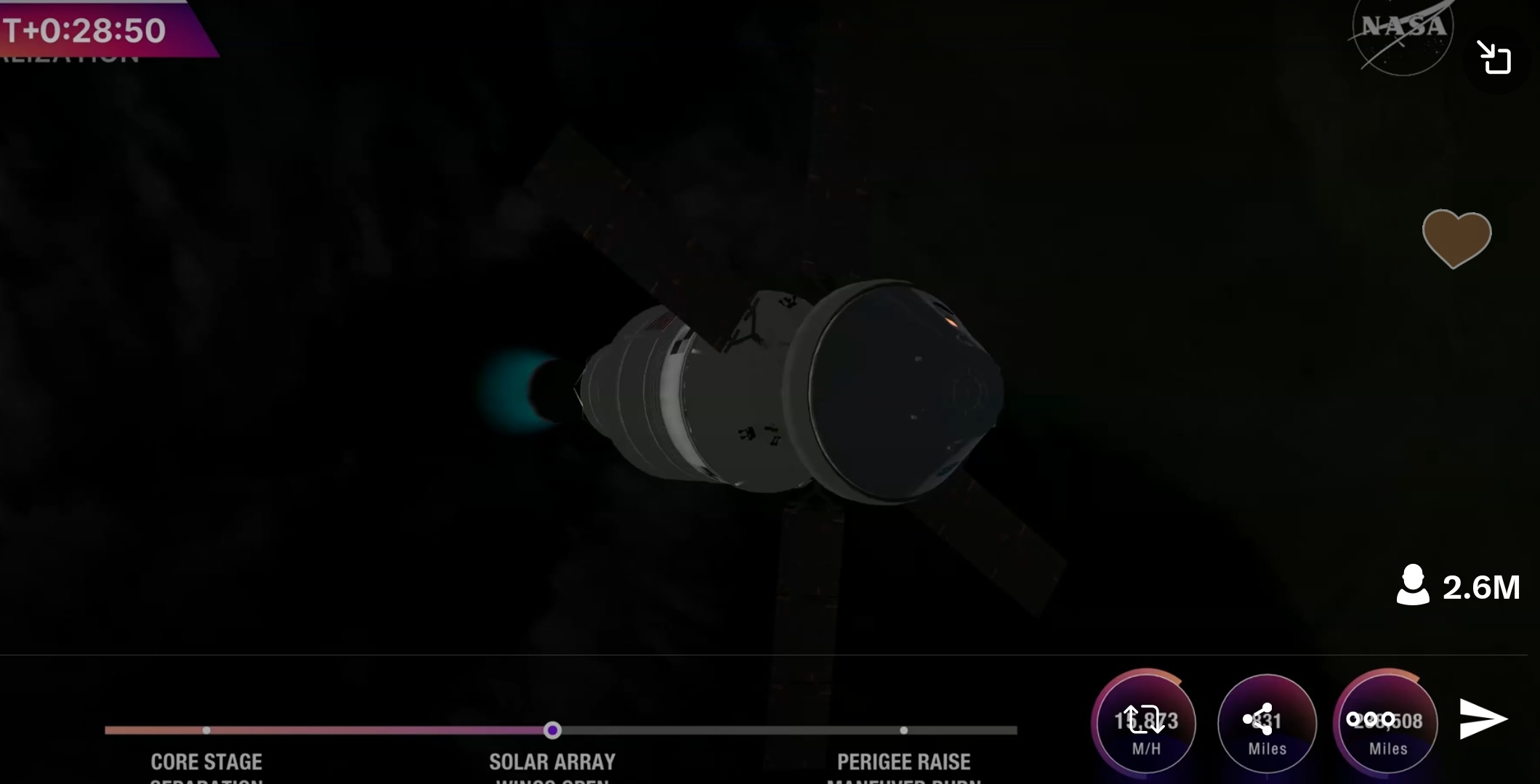 阿尔忒弥斯2号 猎户座飞船太阳翼顺利展开 