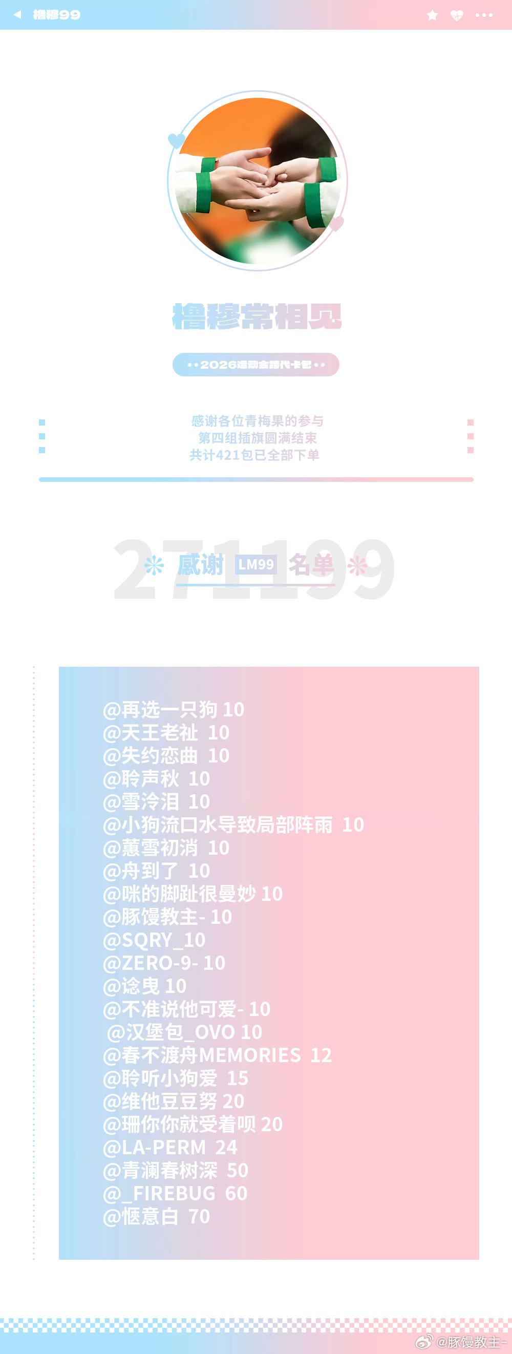 第五组🍵7️⃣圆满完成✅，共计421包已全部下单～感谢