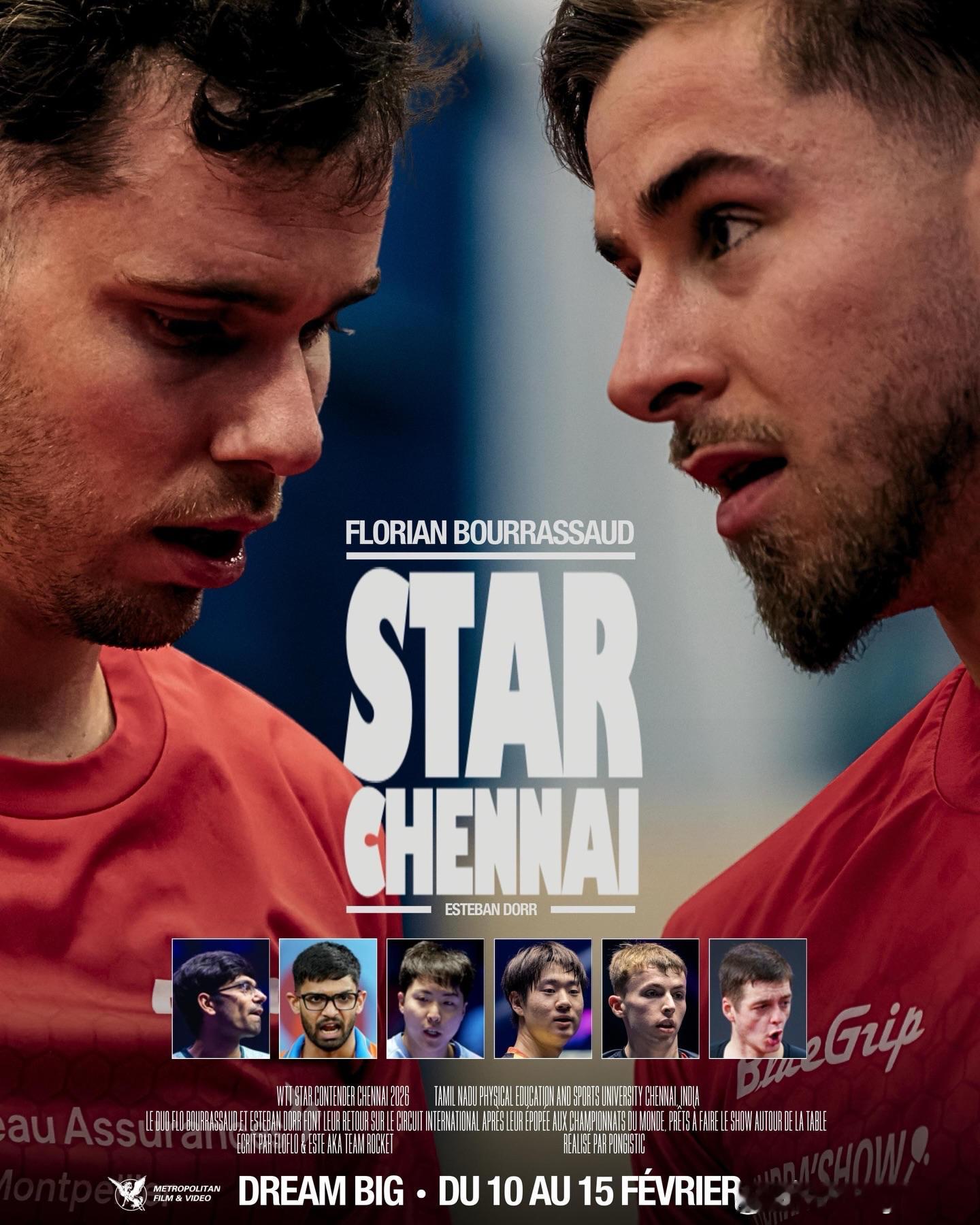 🇫🇷布尔拉萨德/多尔在多哈世乒赛获得铜牌🥉庆祝受伤后，本次将在印度金奈球挑