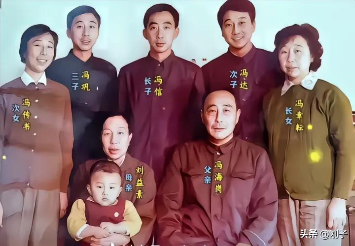 冯氏家族：全家共用一张脸的基因奇迹✨
 
这张老全家福里，冯氏一家的基因简直是“