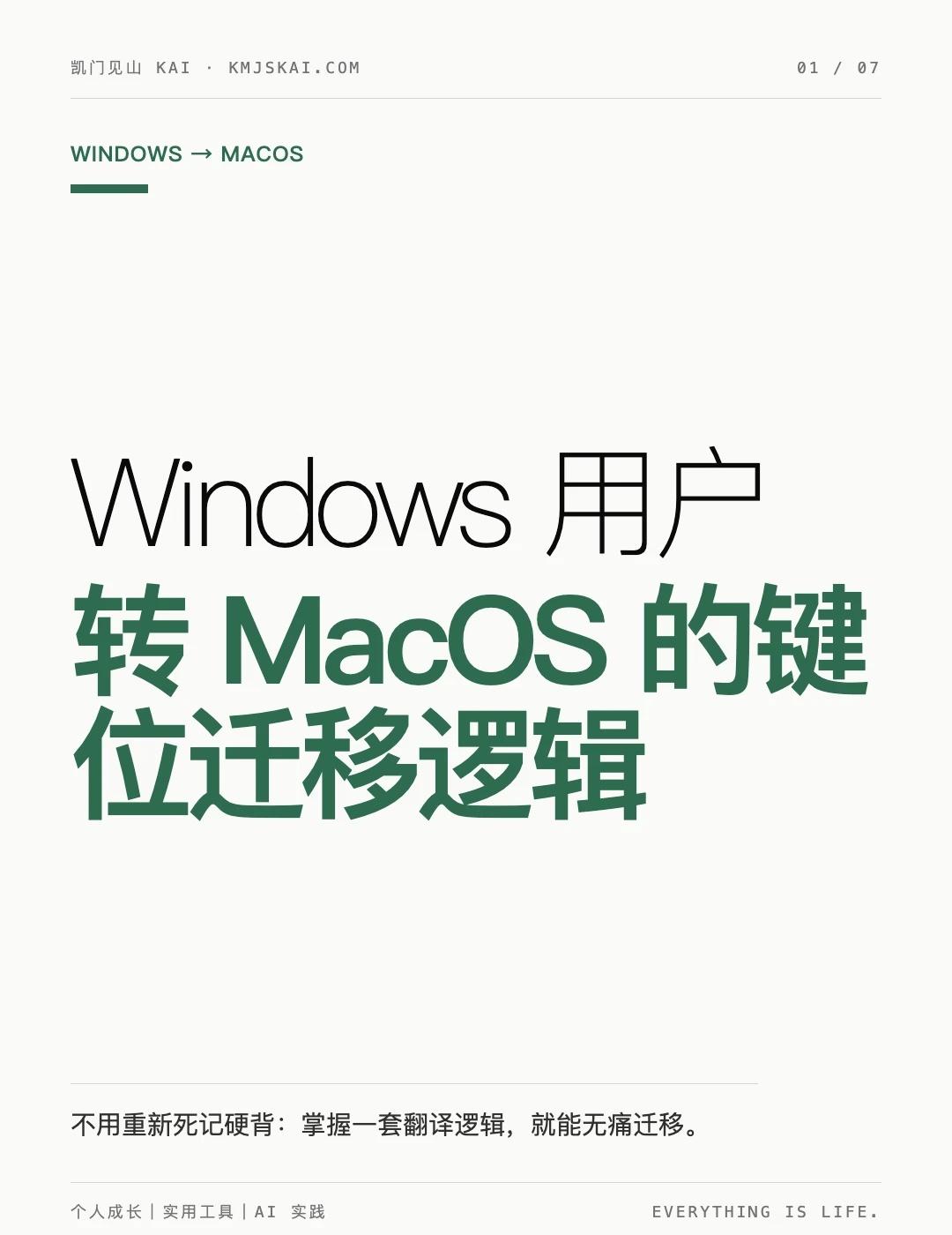 Windows 用户转 MacOS 的键位迁移逻辑
从 Windows 转向 m
