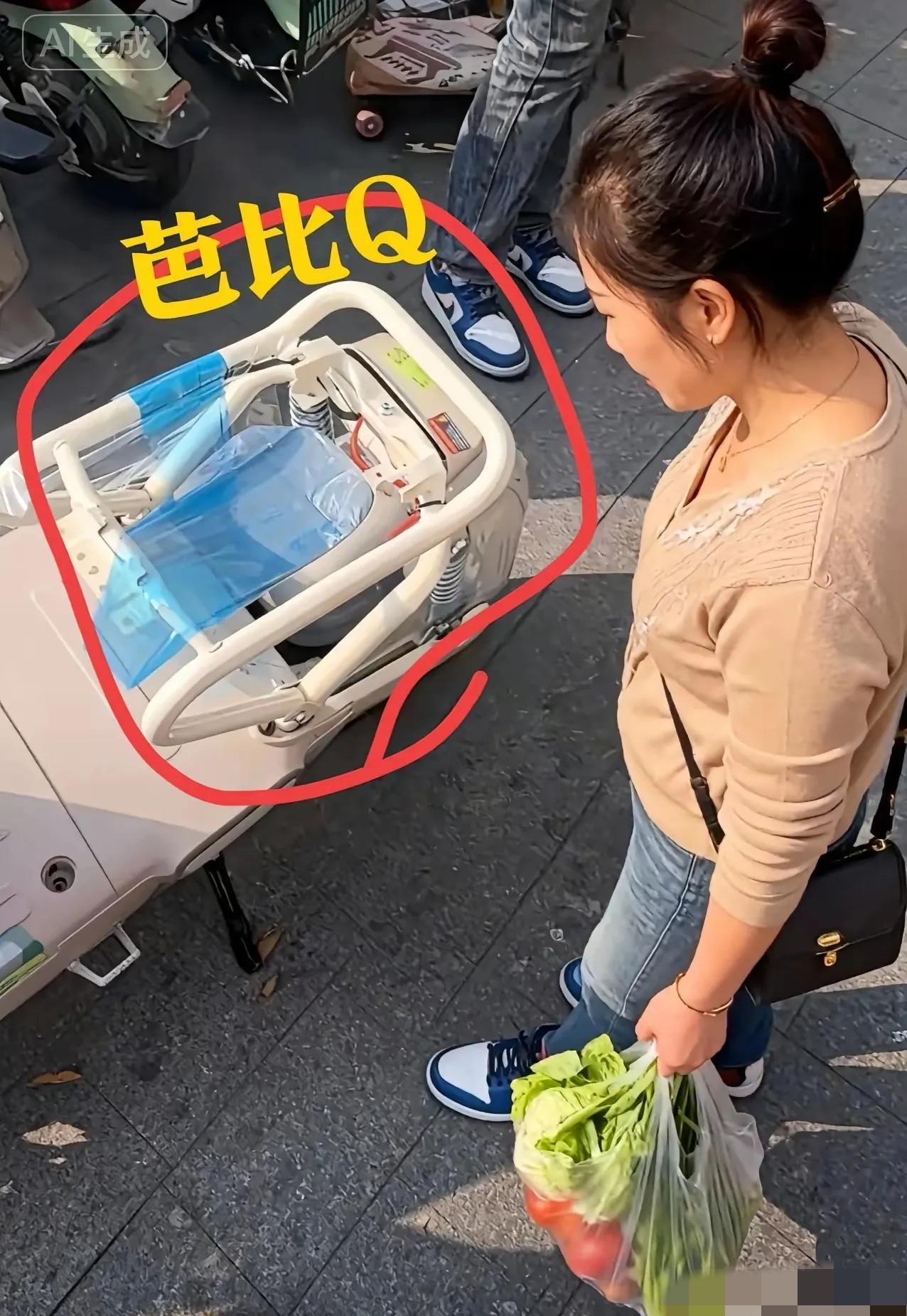 姐担心的事还是发生了！
​刚买的新国标电动车，骑去菜场买菜，一会功夫，车坐垫就被