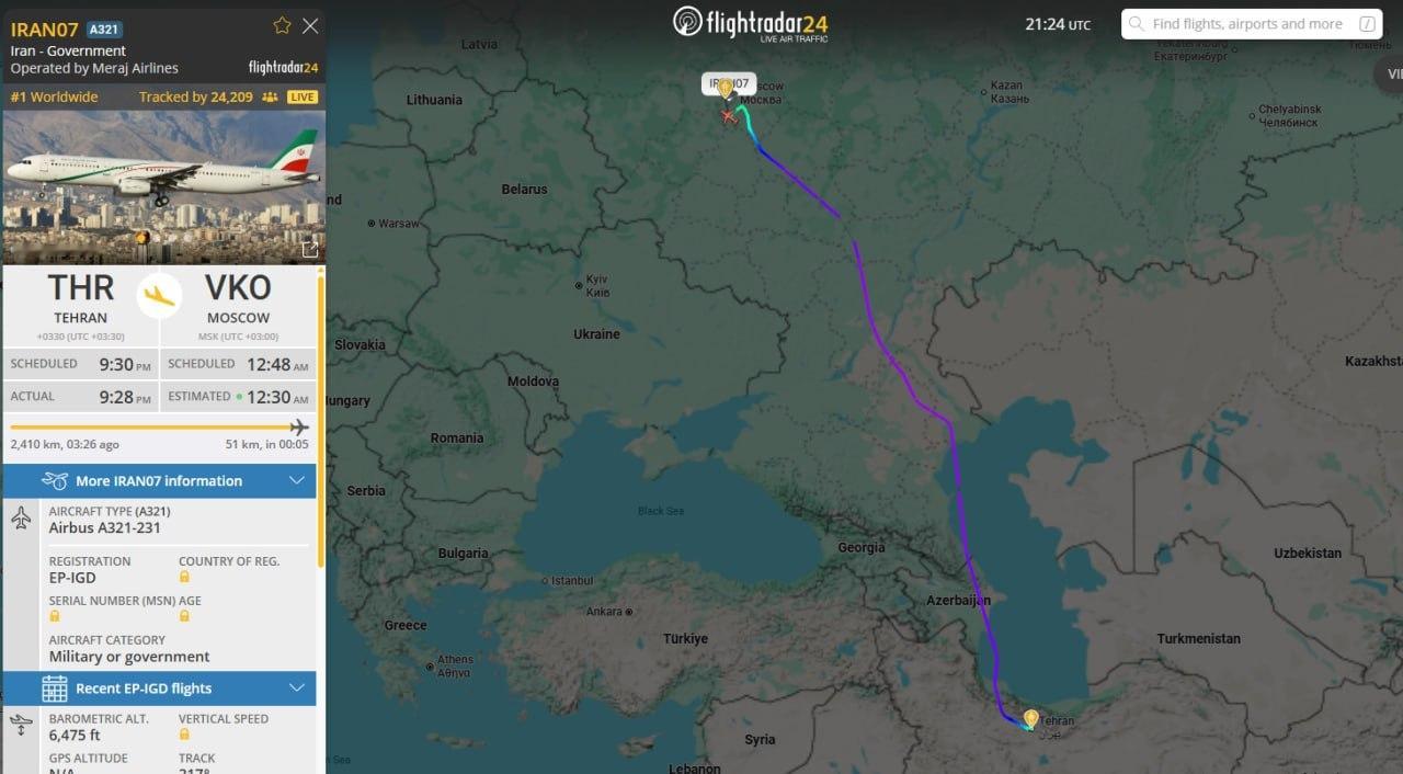 特朗普向伊朗传达两项要求一架来自德黑兰的伊朗政府专机降落在俄罗斯首都莫斯科。海外