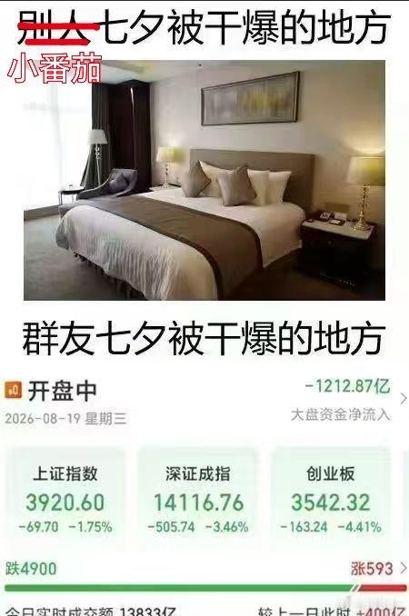 昨晚由于没有tt，我给了小番茄点颜麝瞧瞧，今天开盘，大A也把她干爆了，并且给她套