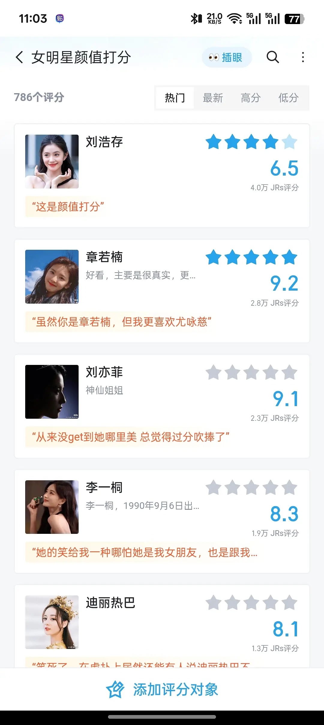 某扑🌸颜值打分，合理吗？ 