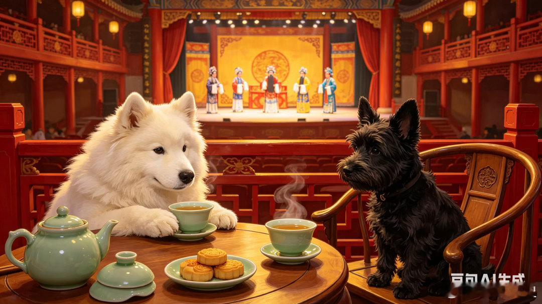 被狗耽误的历史博主生成了一组大白小黑游北京的照片，期待视频吧