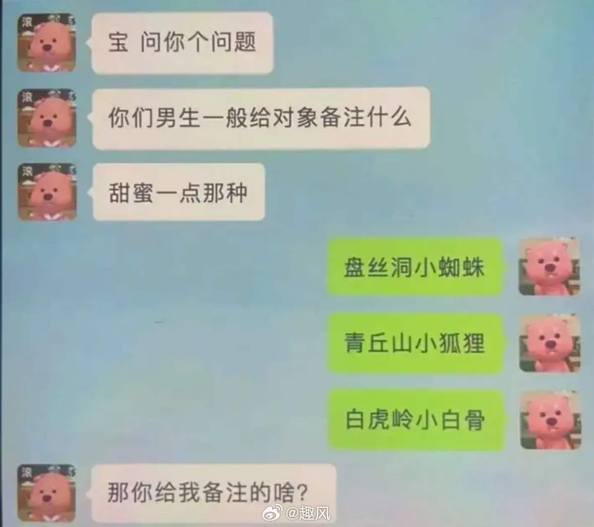 问：男生一般会给对象备注什么？ 