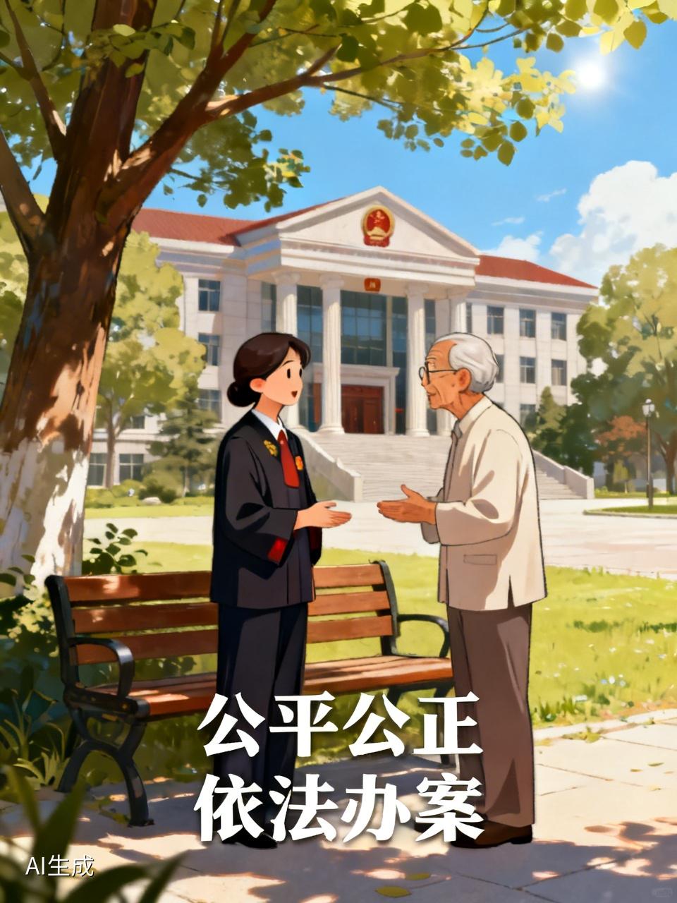 秦法官接待信访群众，一位老大爷对着秦法官说道：“领导，您一定要多关注我的案子，秉
