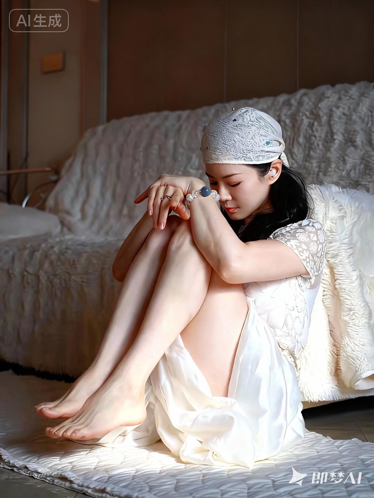 温柔时光，静享独处，白裙飘飘，自在如风。