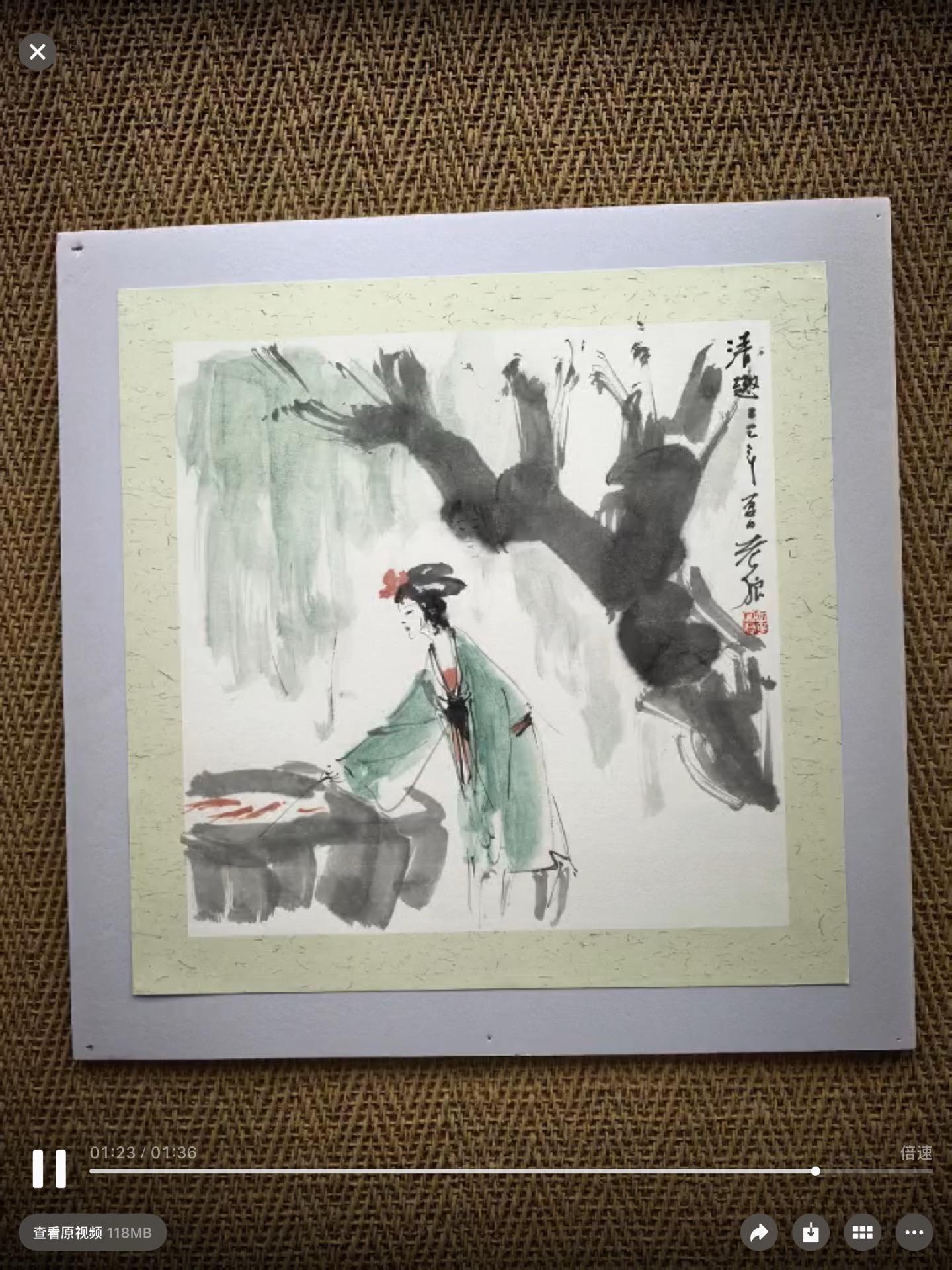 央视播出我的画展。11月18日央视四套拍摄了我的国画精品展