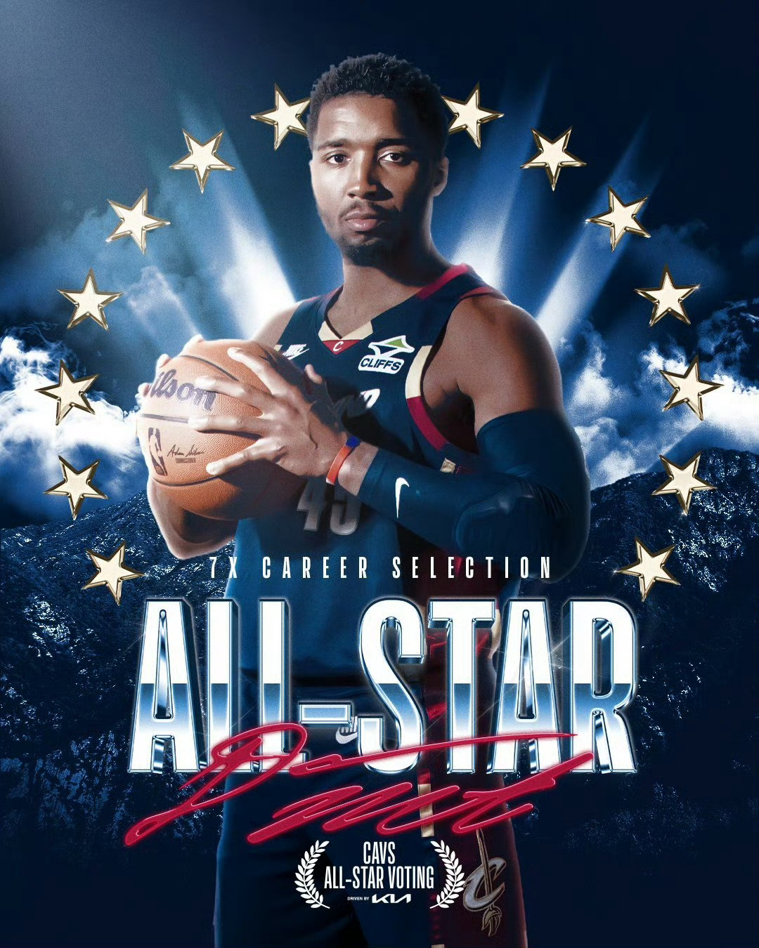 2026nba全明星阵容骑士米切尔 恭喜米球王入选全明星替补阵容！开启自己的第7