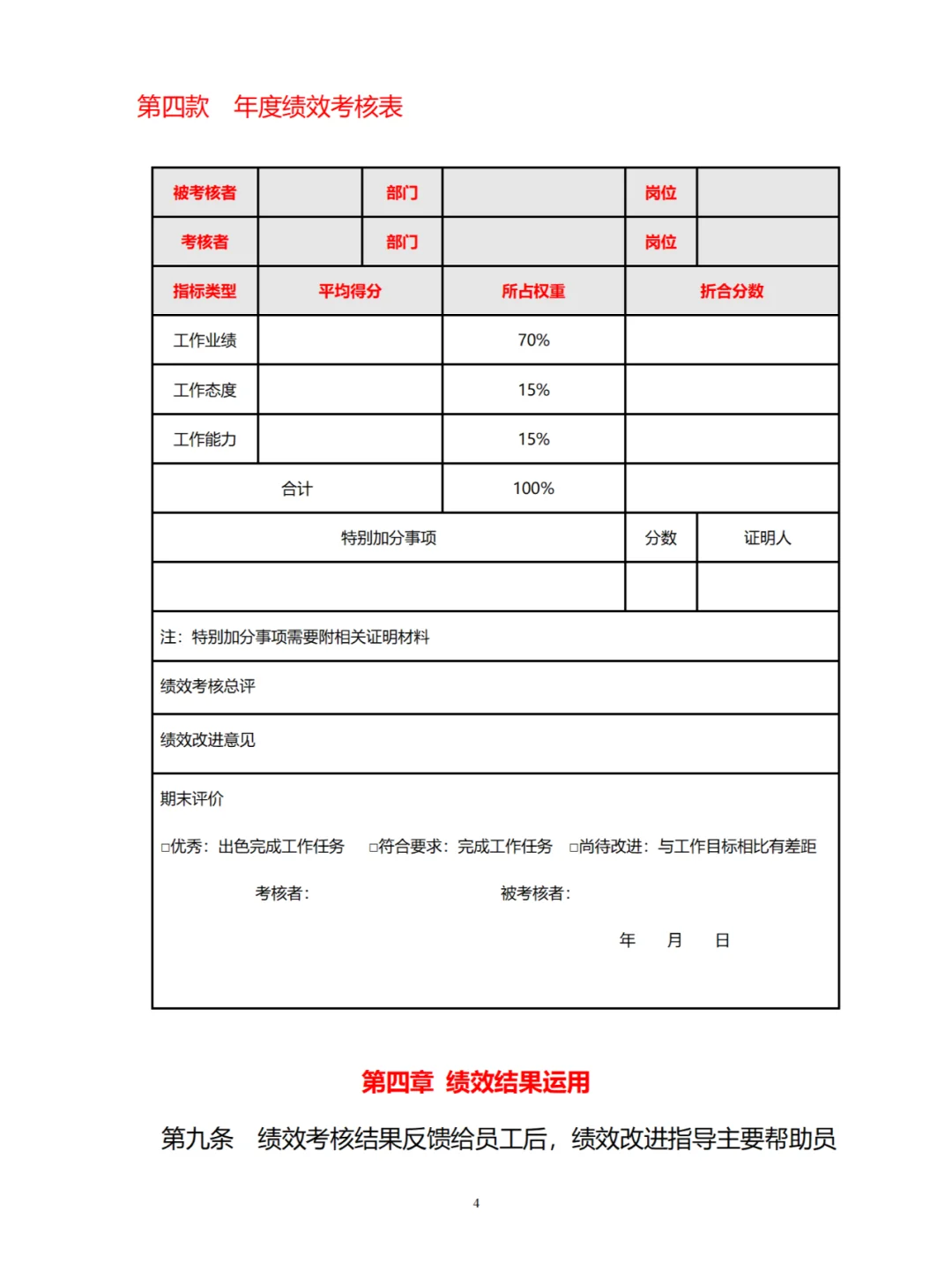 技术研发人员 绩效考核及奖励制度