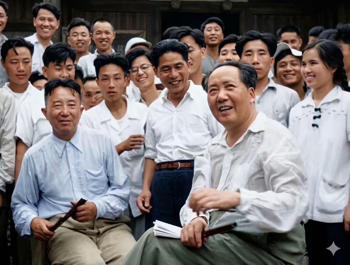 1959年，毛主席带着罗瑞卿大将回到了阔别三十二年的故土韶山冲。祭父母，看老师，