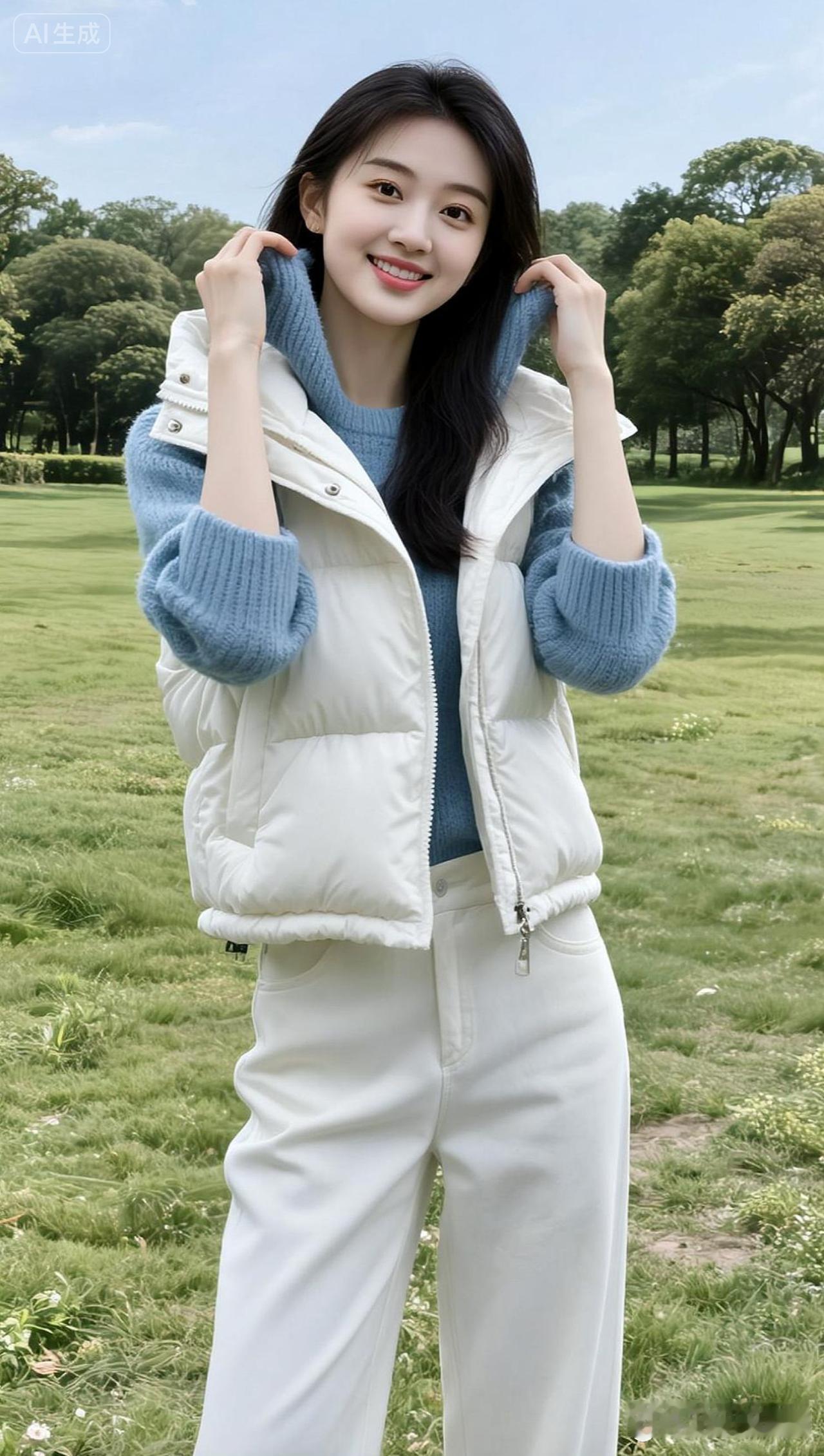 热歌热门分享 开春这样穿清新又有质感 白色羽绒服