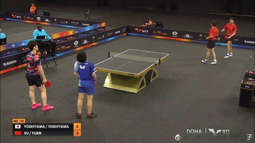 袁励岑徐瑛彬3比2吉山兄弟（8，-3，7，-7，10）晋级2026WTT多哈支线