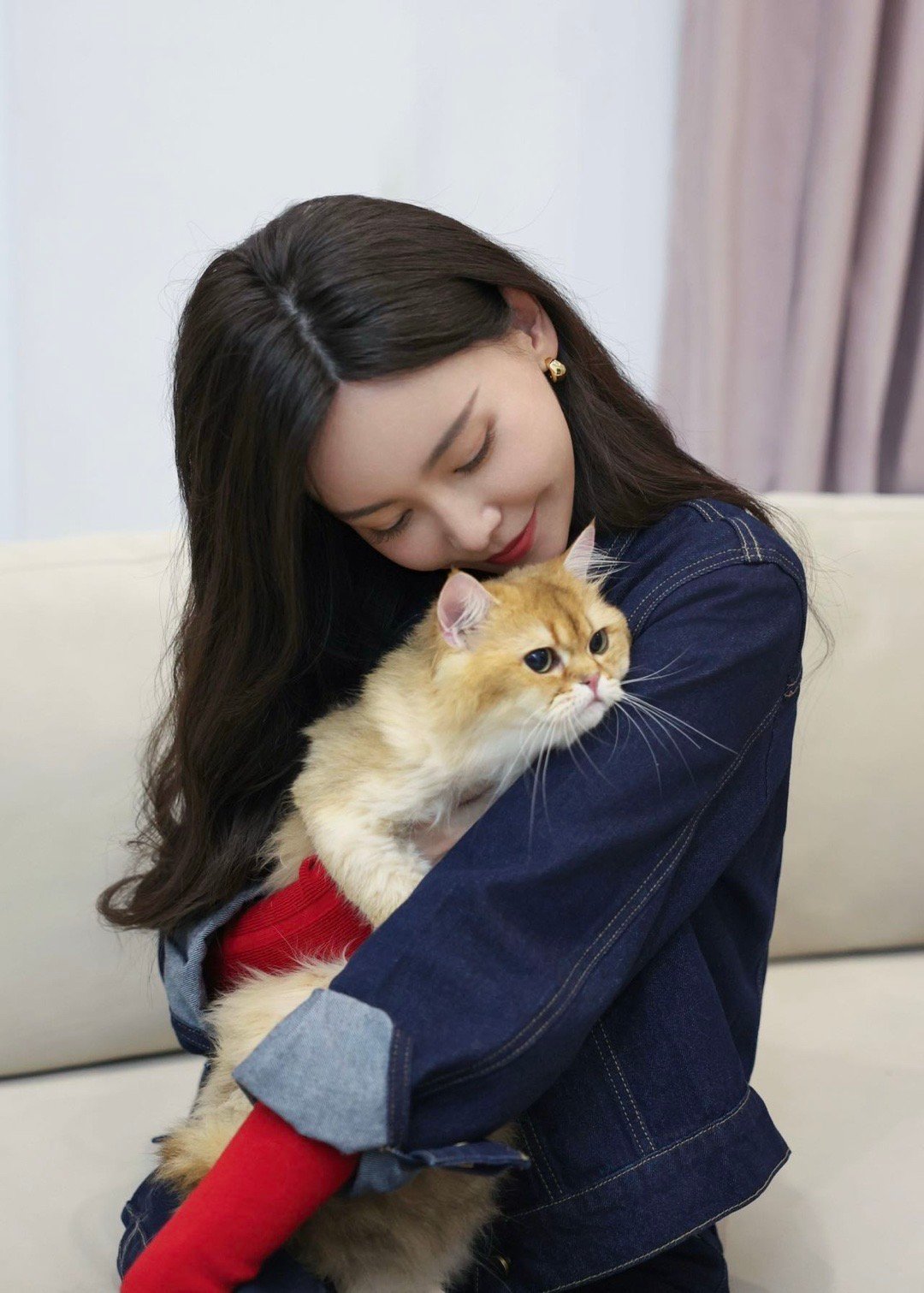 于文文好一个猫宝女谁懂啊！看于文文跟猫贴贴、蹲路边跟流浪猫唠嗑，还一脸虔诚给猫穿