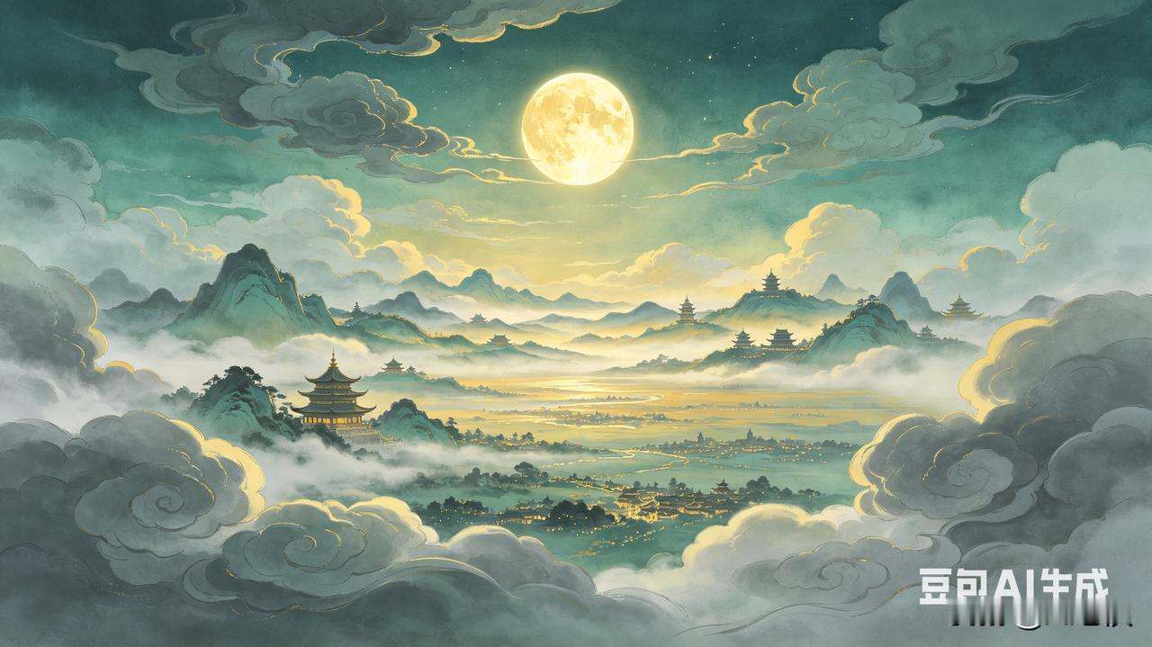 上联:云开世外三千界
下联:月照人间万里天。