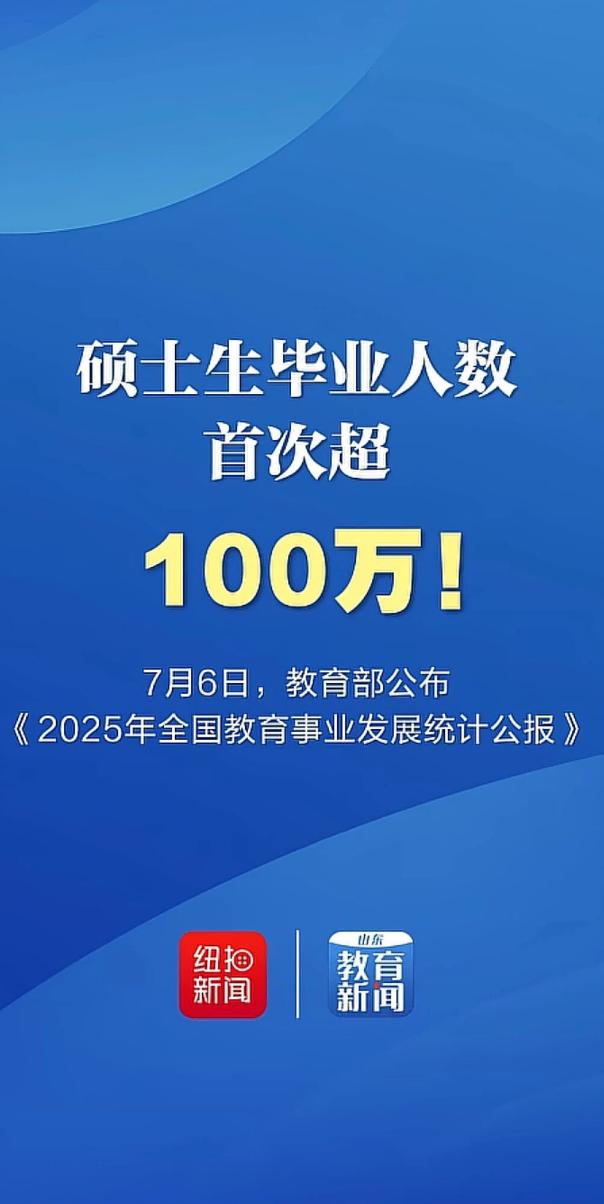 本科生不值钱还没持续几年，硕士毕业生就已经来到了100多万了。
还是要读博士才行