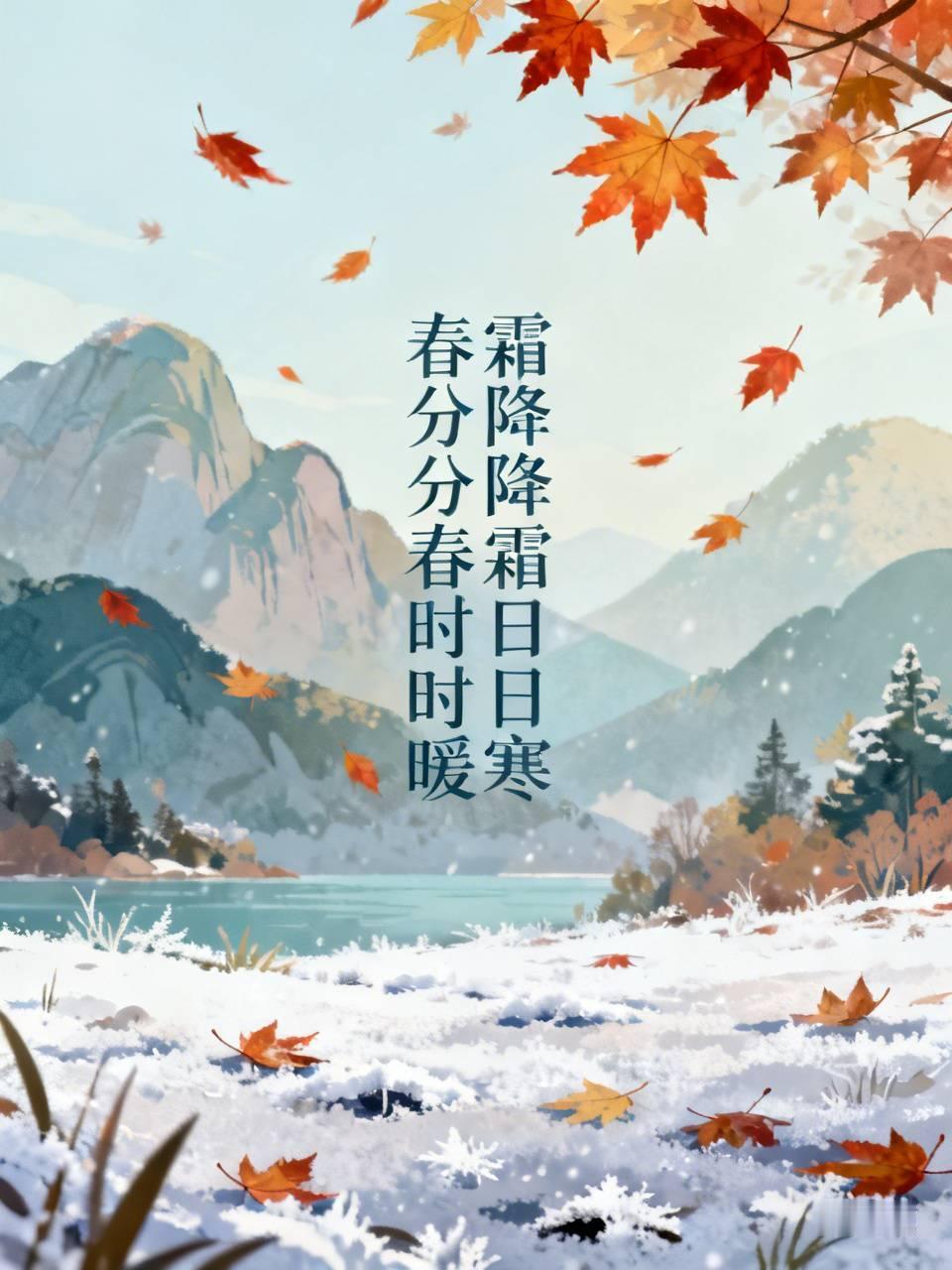 看到“霜降降霜日日寒”这个上联，瞬间来了兴致。这上联巧妙地把霜降节气嵌入其中，“