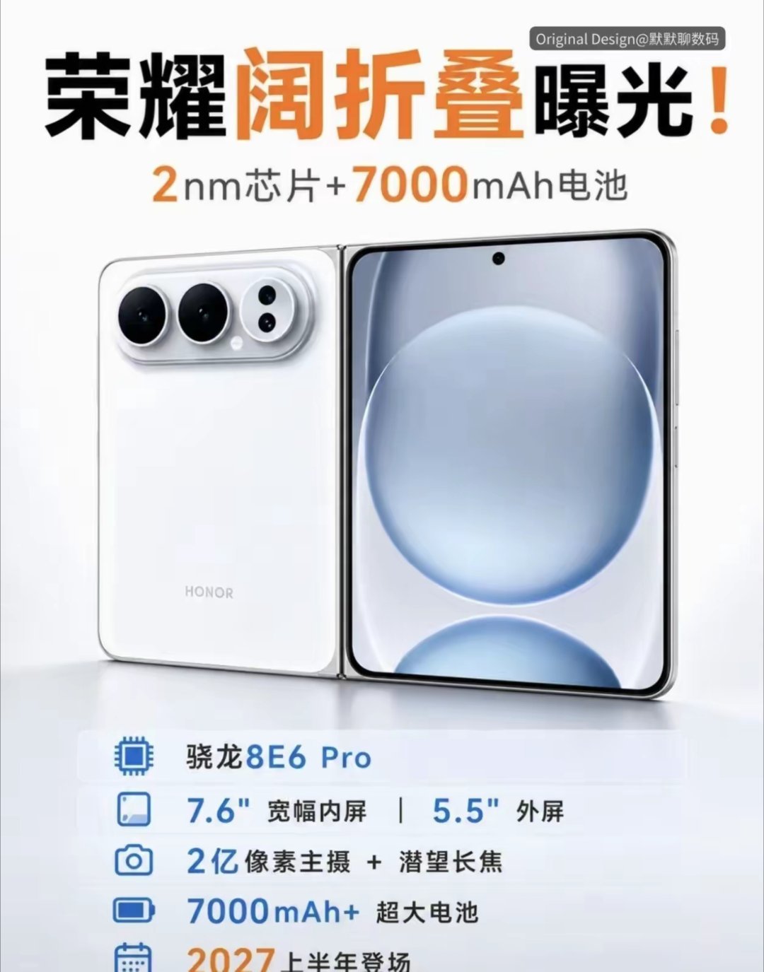 2027上半年新机终于有消息，这次直接堆料拉满！搭载2nm工艺骁龙8E6 Pro