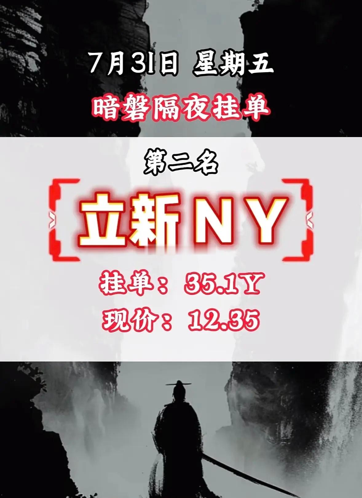 7月31日周五暗盘隔夜挂单，圣阳股份现价19.36，挂单28.3亿。 