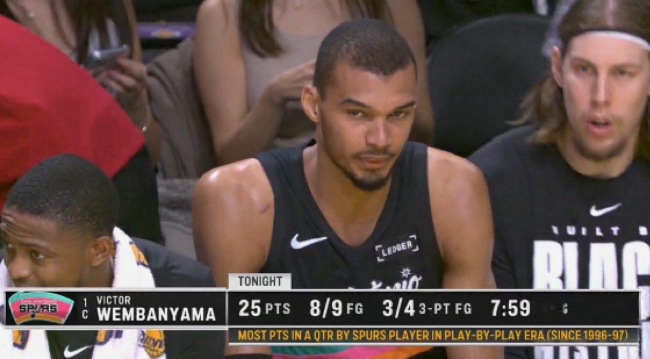 湖人加油！帮文班破下记录！文班亚马不到8分钟砍下21分，比湖人全队得分还高！第一