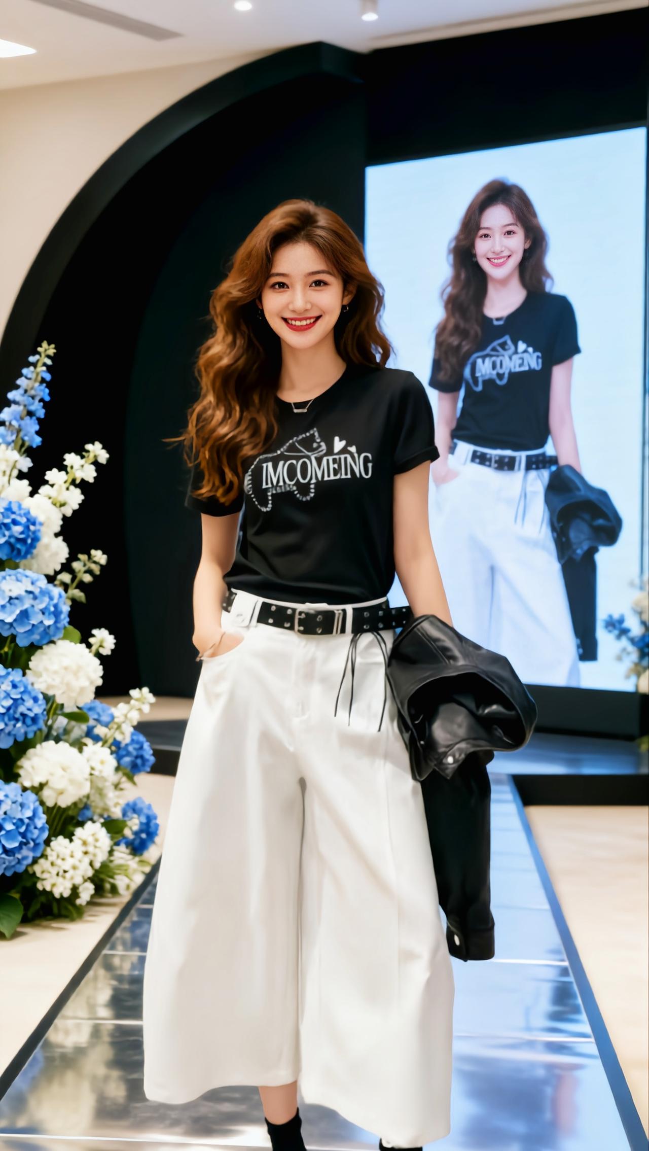 新款 jessie时尚穿搭 夏日穿搭 女人味 直筒显瘦秀场同款长裤