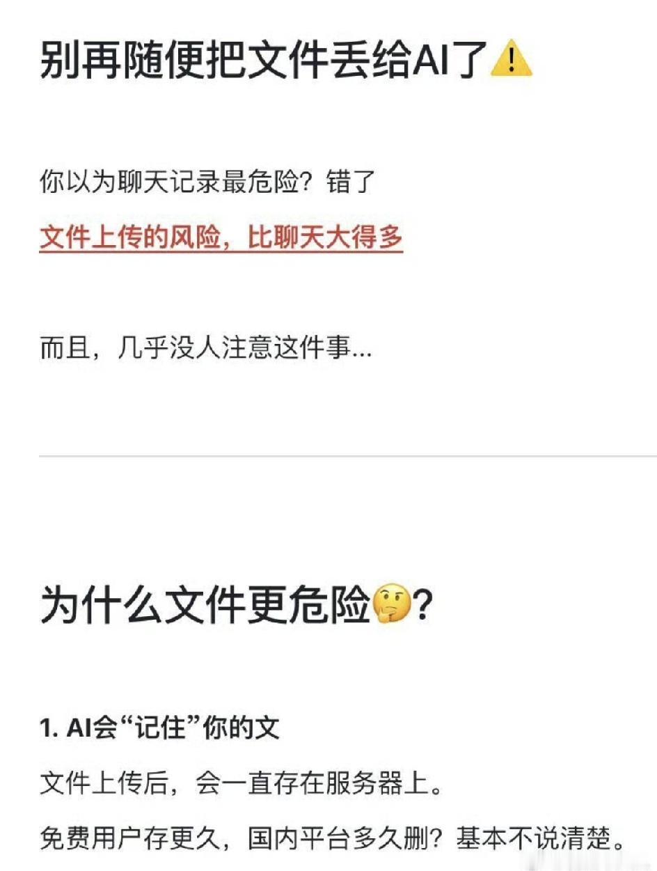 别再随手把文件甩给AI了！图一时方便，可能踩个大坑，引发无数打工人和研究生的共鸣