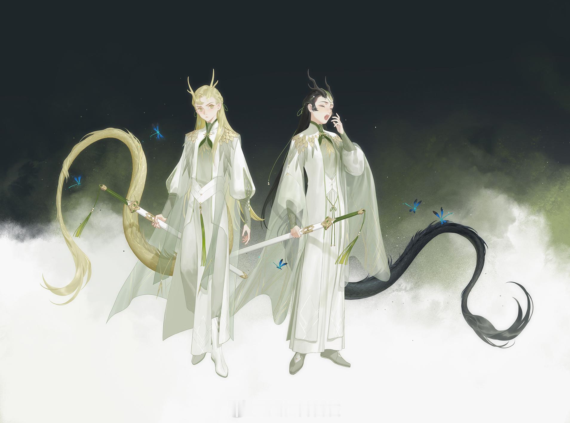 见月隐隐 梅兰竹菊的服设一起发一遍