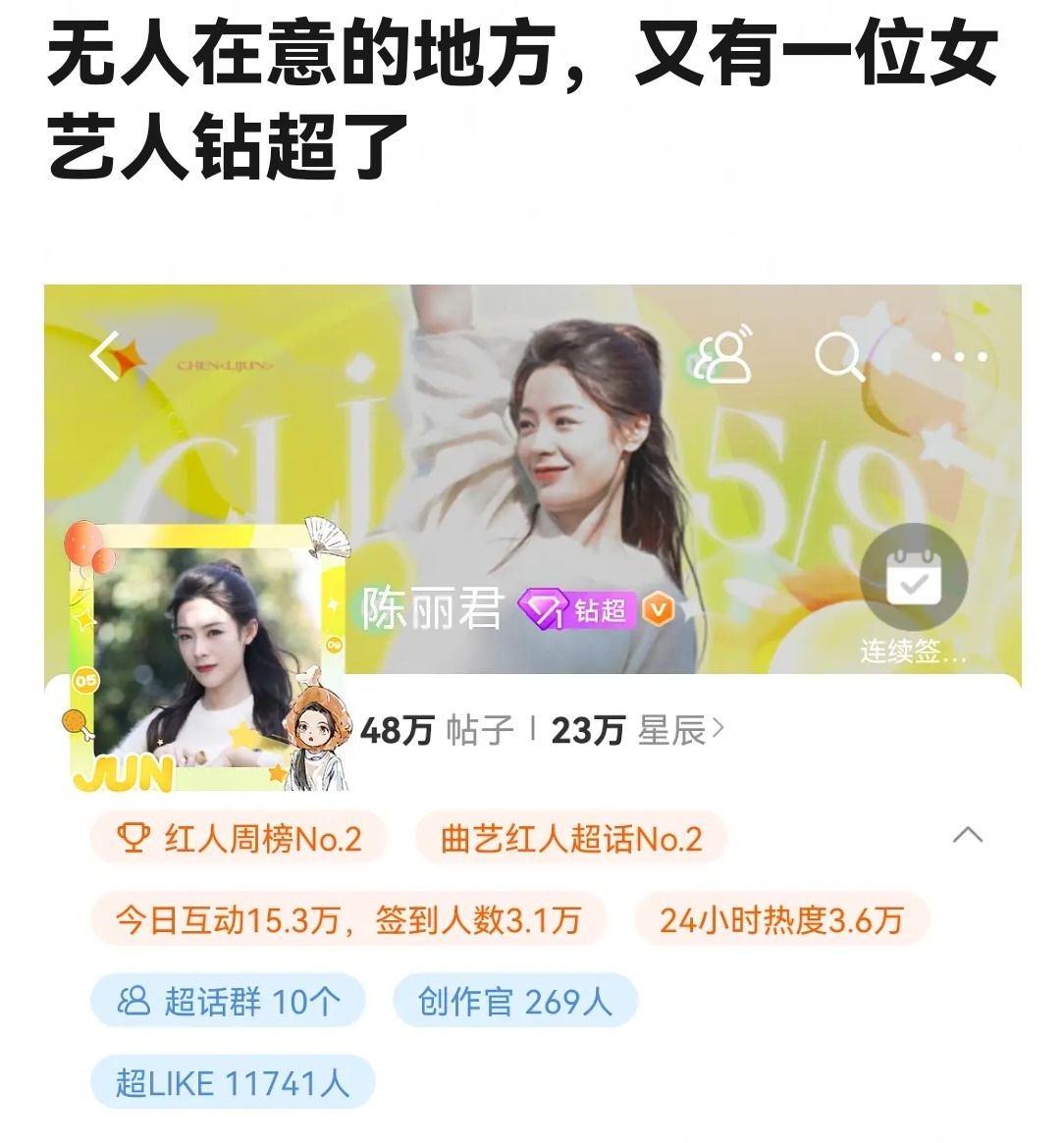 陈丽君是什么很火的明星吗？ ​​​