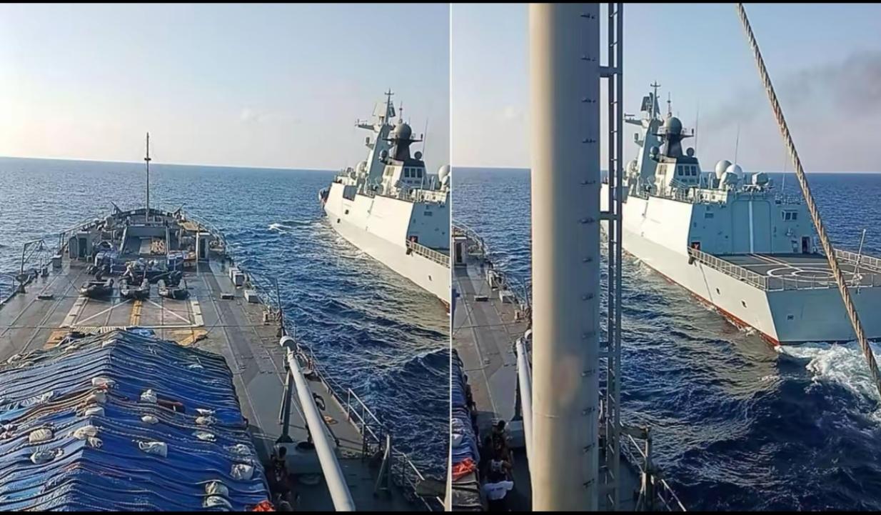 中菲海军5至8米近距离接触，狭路相逢勇者胜！
        菲海军发言人特立尼