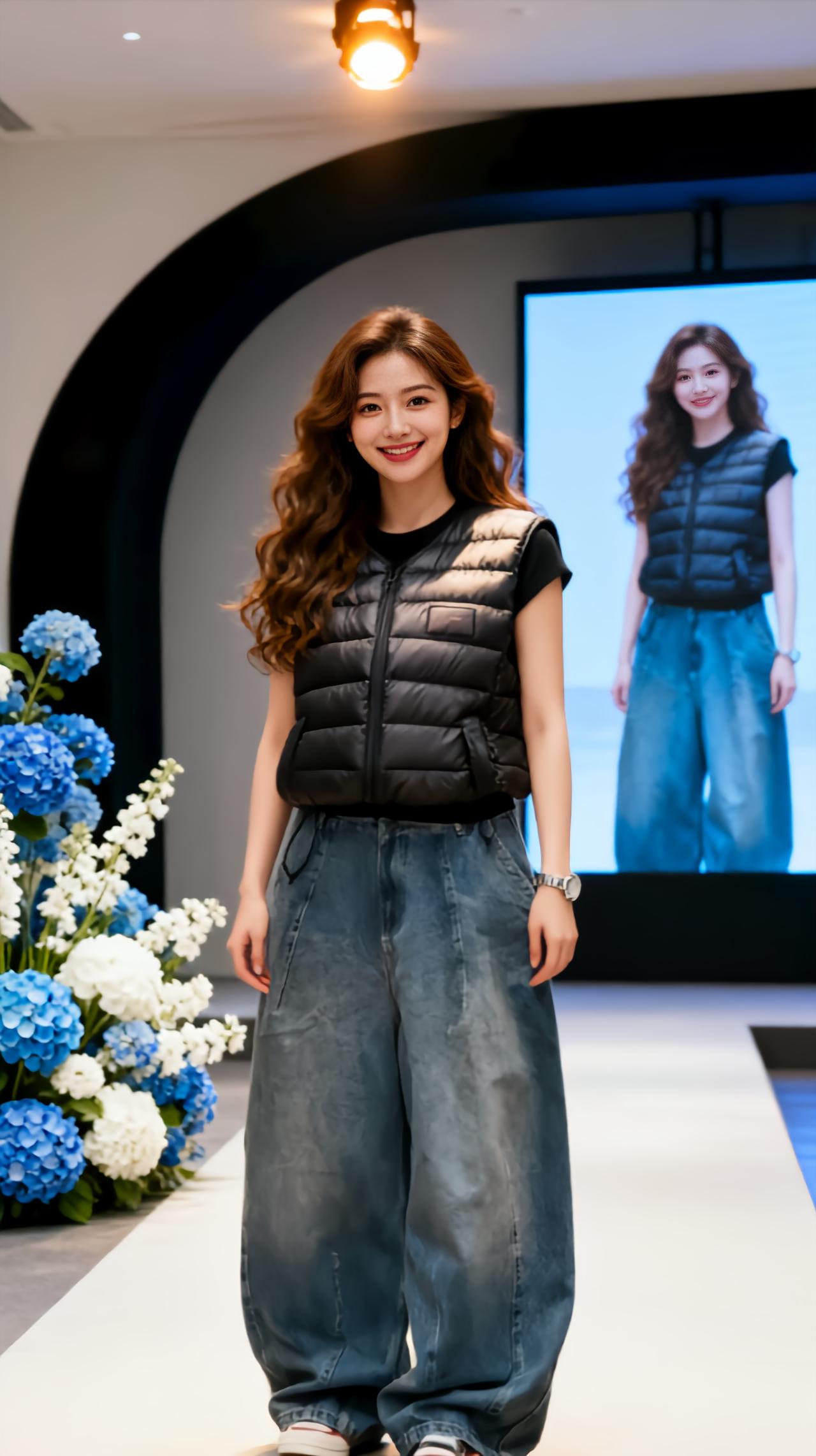 百搭实穿羽绒马甲 显瘦羽绒马甲穿搭 立体剪裁气球裤 显瘦百搭羽绒马甲 设计感羽绒