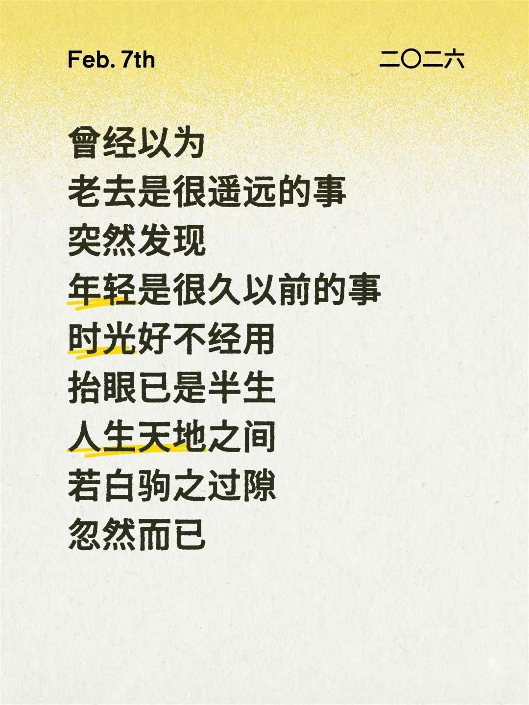 岁末。曾经以为老去是很遥远的事突然发现年轻是很久以前的事时光好不经用抬眼已是半生