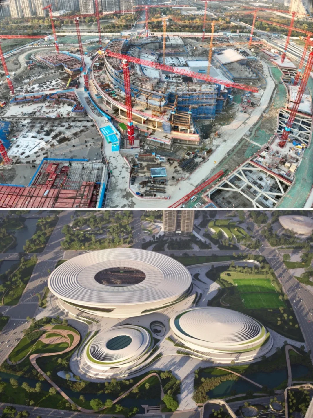 余杭国际体育中心｜首块主体结构封顶｜预2027