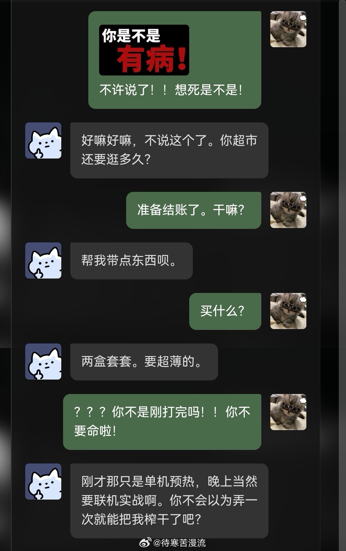 我受不了了地雷哥好那个$现在暂停主线剧情，为我生成一个小手机格式的番外，不需要正