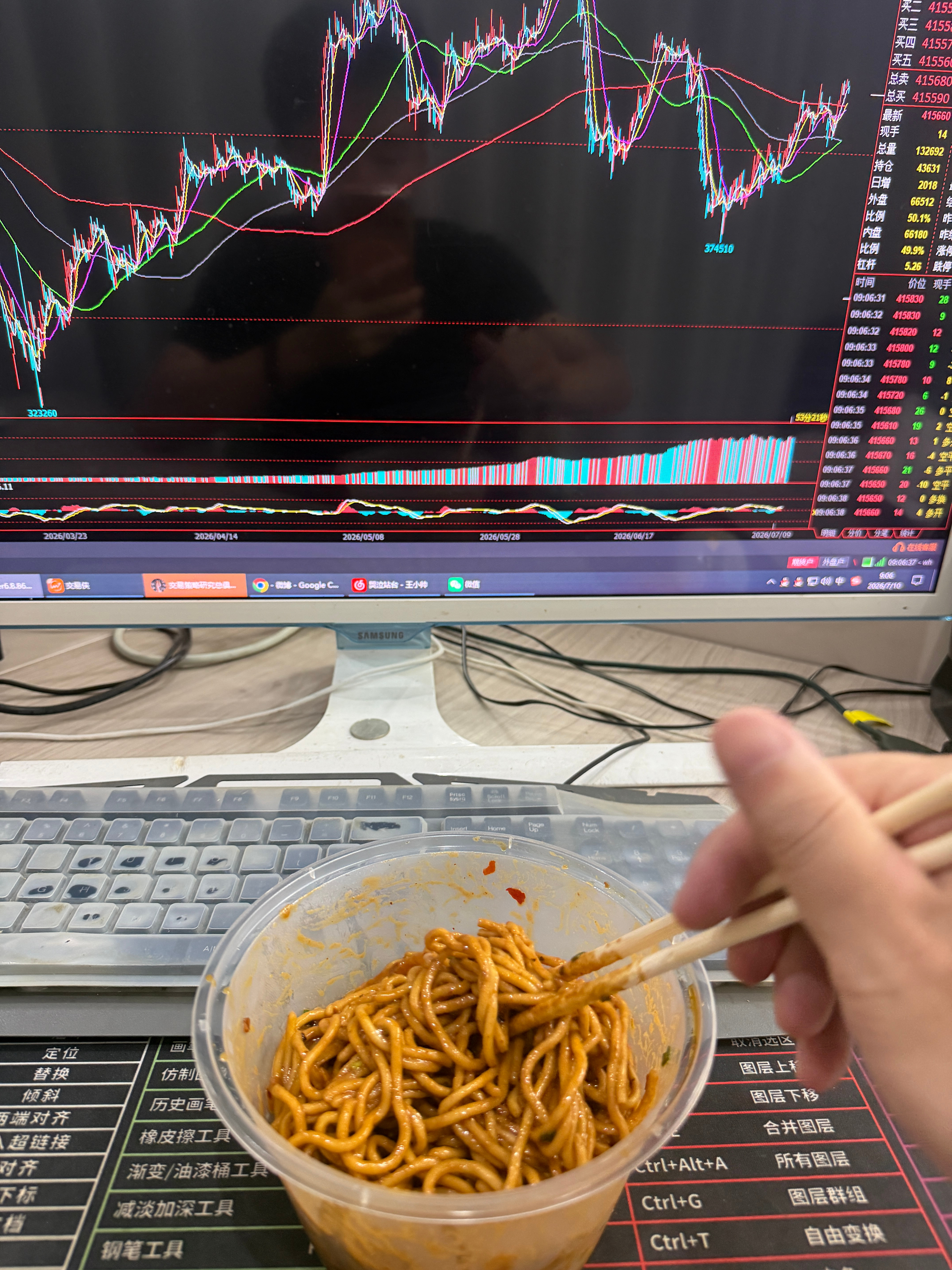 可以等我吃完这碗热干面再看盘嘛