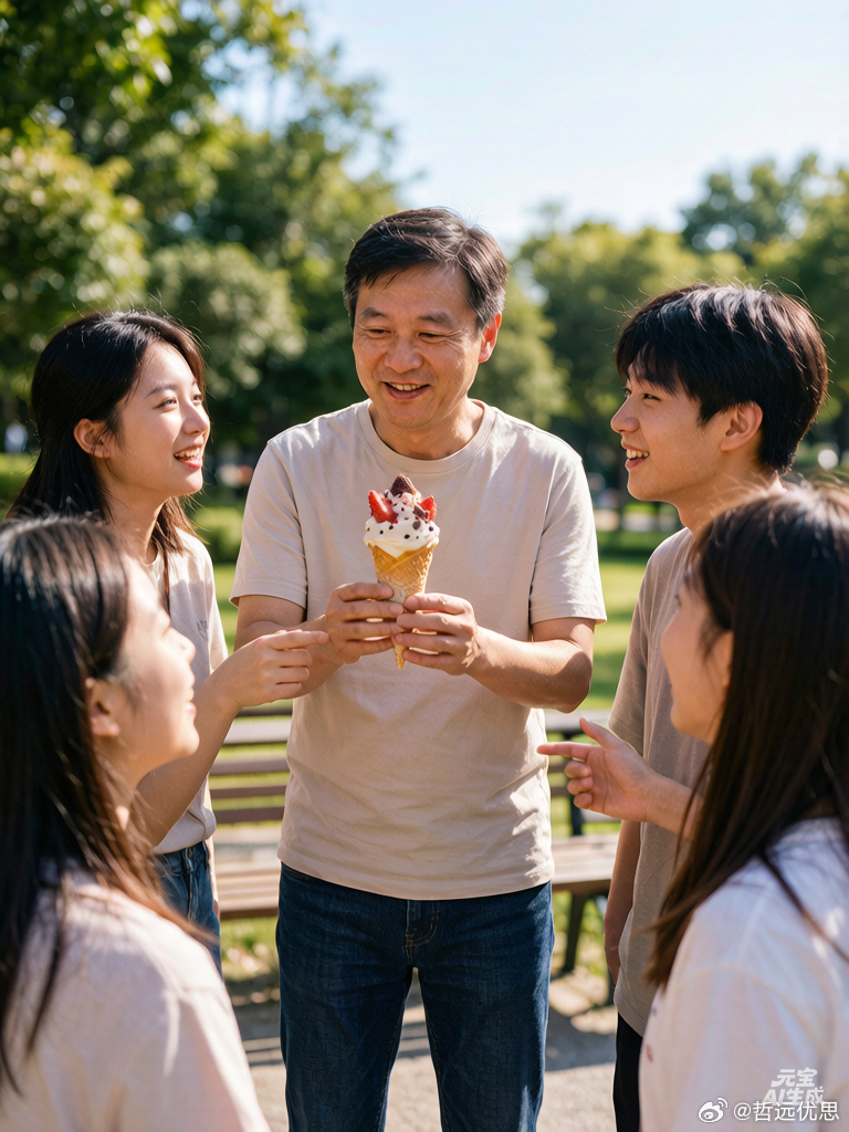 杨紫爸爸请粉丝吃冰淇淋这是什么神仙追星待遇！被路人撞见杨紫爸爸现场给围守的粉丝挨