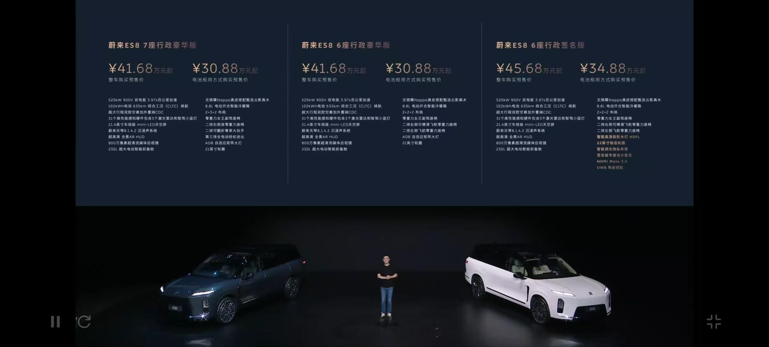 新ES8的价格很可以了，顶配租电居然不到35。群友说，这是蔚来「活下去的诚意」[