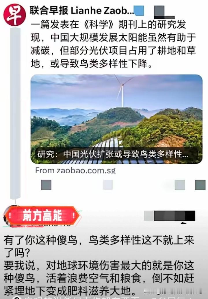 新加坡媒体批评中国新能源，称这会导致鸟类消失，却遭到中方网友神回复！

8月21